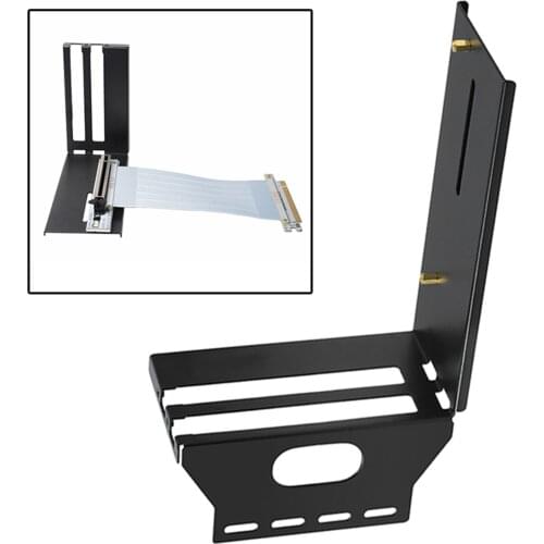 Black PCIe 16X Riser Card Cable Vertical Bracket Mount Holder Kickstand Base Support Kits