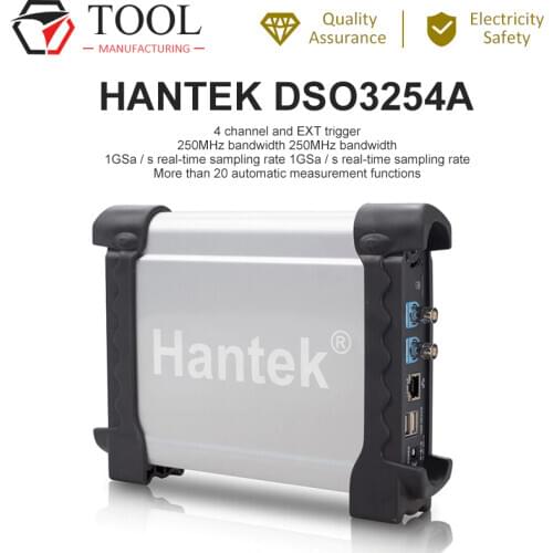 Hantek DSO3254A Digital Oscilloscope 4CH 250Mhz USB PC Storage Automotive DSO 3254A 1GSa/s real-time sampling rate Lowest price