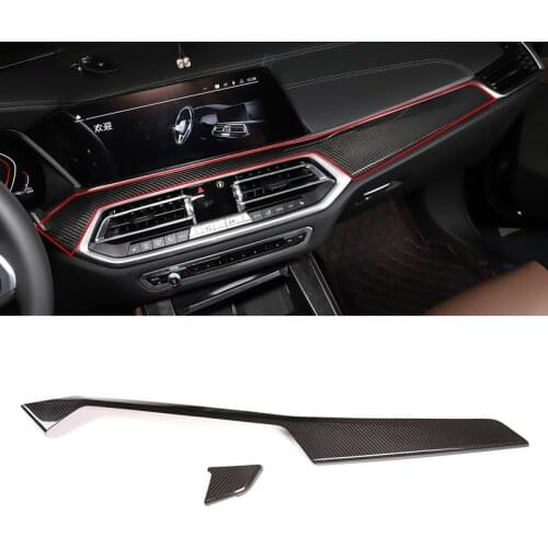 Car Interior Carbon Fiber Center Console Decoration Panel Cover Trim Accessories For BMW X5 G05 2019-2020