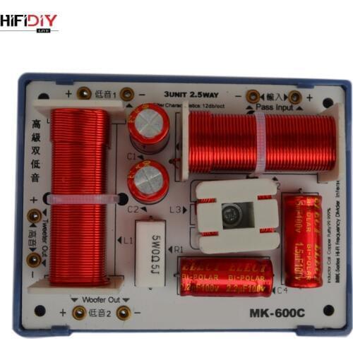 HIFIDIY LIVE MK-600C 2.5/3 Way 3 speaker Unit (Tweeter +mid-bass +bass)HiFi Speakers audio Frequency Divider Crossover Filters