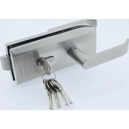 10-15mm Glass Door Lock Stainless Steel Sliding Handle Door Lock for Glass Office Bathroom Bedroom Balcony Home Security
