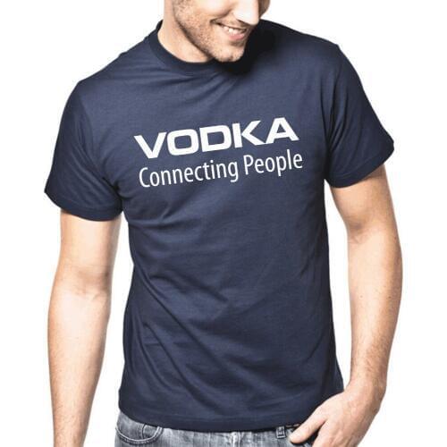 Cotton Tee Shirts For Men Novelty Cool Tops Men Short Sleeve Tshirt VODKA - Connecting Peopl company T shirt