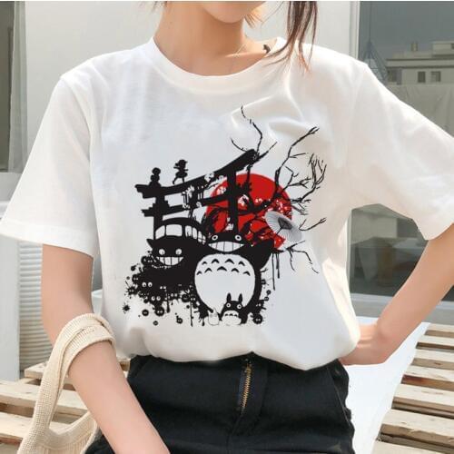 Totoro Spirit Away t shirt camiseta mujer Studio Ghibli female t-shirt Japanese cartoon Anime women tshirt Miyazaki Hayao shirt