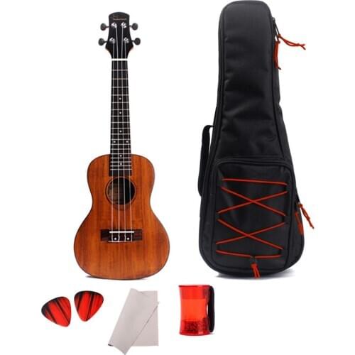 24inch Solid Acacia 4 String Ukulele Concert Musical Instrument Hawaiian Guitar