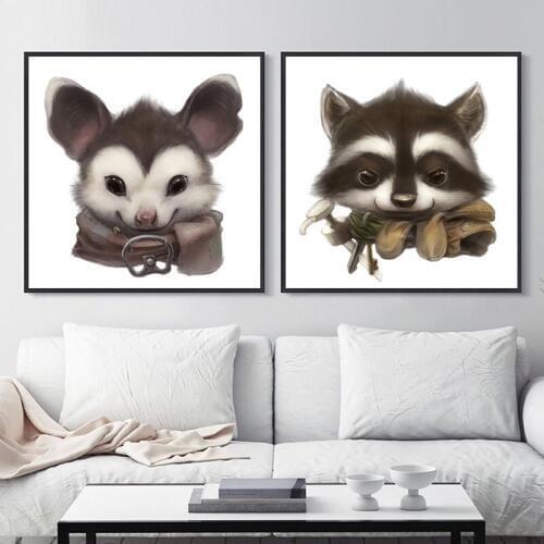 Paint by number art painting by numbers Hand-painted cute clever little animal home corridor decorative painting