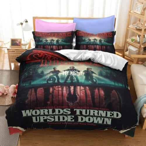 3D Print Duvet Cover Pillow Case Stranger Things Movie Bedding Set 2/3pcs Bed Linen US/AU/EU/UK Size Bedclothes No Sheet/Blanket