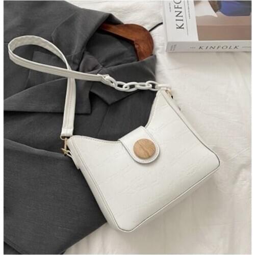 Underarm Small Square Messenger Bag for Women 2020 New Trending Chain Design Shoulder Strap Solid Color Crossbody Shoulder Bag