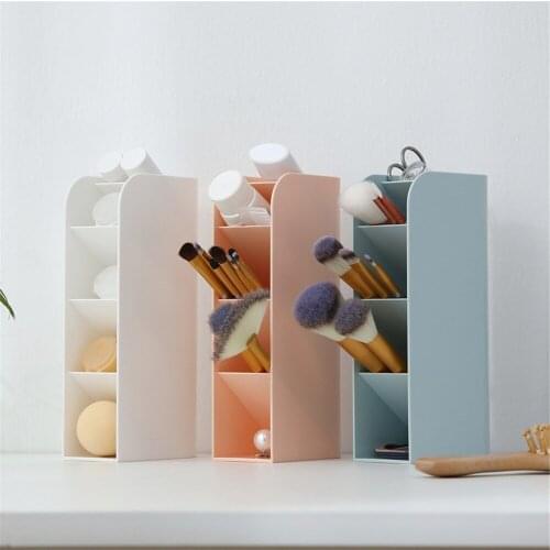 Multi-function Desktop Pen Holder Makeup Storage Box Office School Storage Case Clear Plastic Box Organizer Makeup Tool Storage