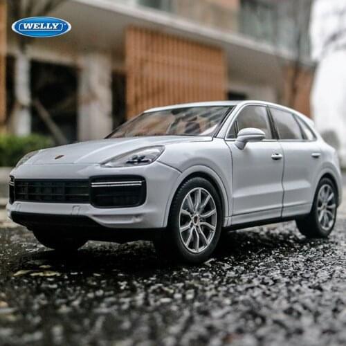 WELLY 1:24 white Porsche Cayenne Turbo alloy car model crafts decoration collection toy tools gift