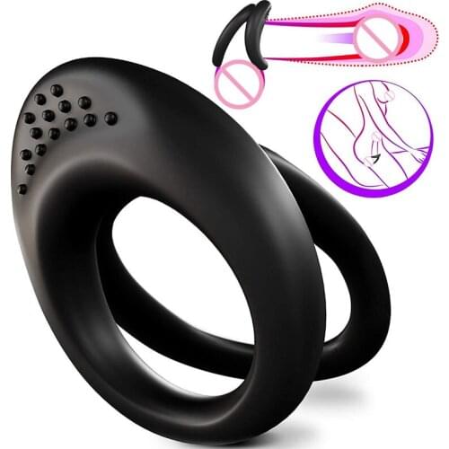 Male Silicone Penis Rings Scrotum Bind Delay Ejaculation Cock Ring Sexy Erection Rings Couple Lover Sex Toys For Men Sex Shop