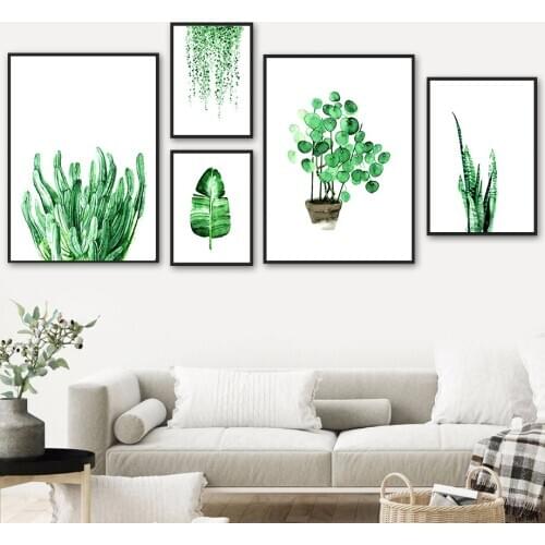 Cactus Orchid Aloe Monstera Spider Plant Wall Art Canvas Painting Nordic Posters And Prints Wall Pictures For Living Room Decor
