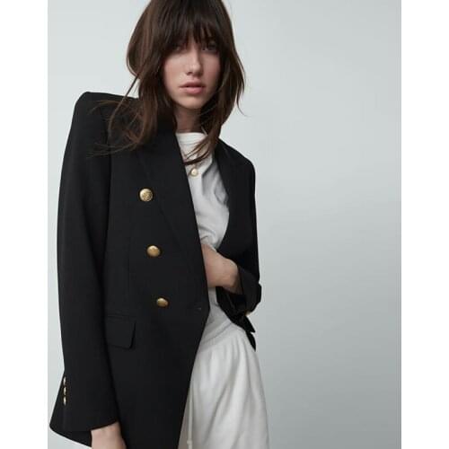 New Spring Summer Women Wool Blazers Suits button Solid Long Sleeve Causal Suit Loose Jackets Elegant Girls Office Outfits