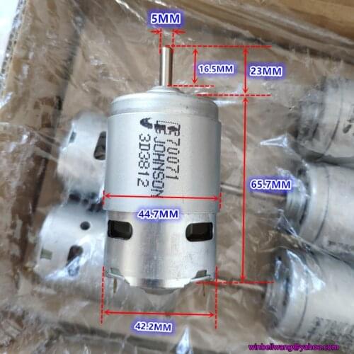 Diameter 42m original JOHNSON 775 DC motor DC12V~18V rs-775 high speed elctric drill motor with cooling fan