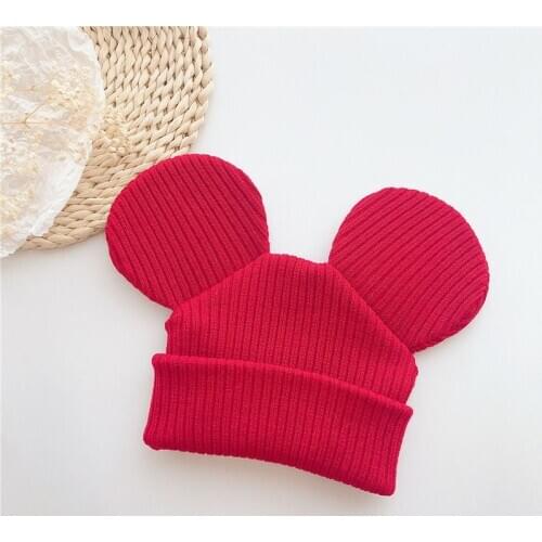 2020 Autumn/winter new knitted hat for children with concave shape, big ears, woolen cap, baby ear protector and head cap for ch