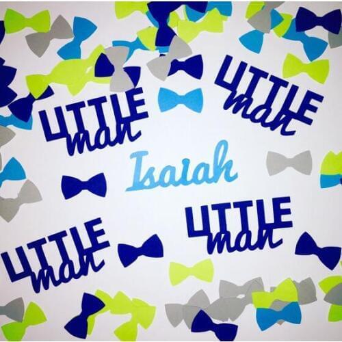 Personalized name Little Man baby shower birthday Confettis Gender Reveal Table decor scrapbook scatters party decoartions