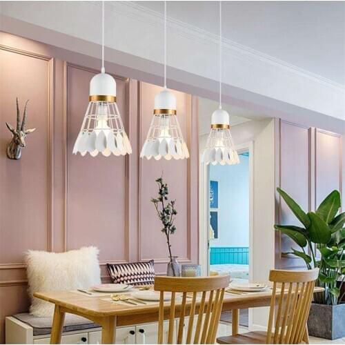 Dining room pendant lamp simple modern LED creative personality dining table lamp study room iron aisle bar chandelier lamp
