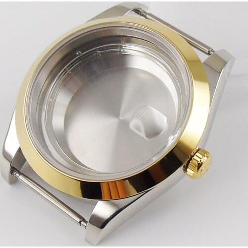 Polished Mechanical Automatic Watch Case for ETA 2836 MIYOTA 8215 Sapphire Crystal Mental Back