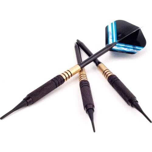 3Pcs 19g Professional Safe Dart Soft Plastic Tip Black Plated Copper Barrel Aluminum Shaft Competition Training Electronic Dart