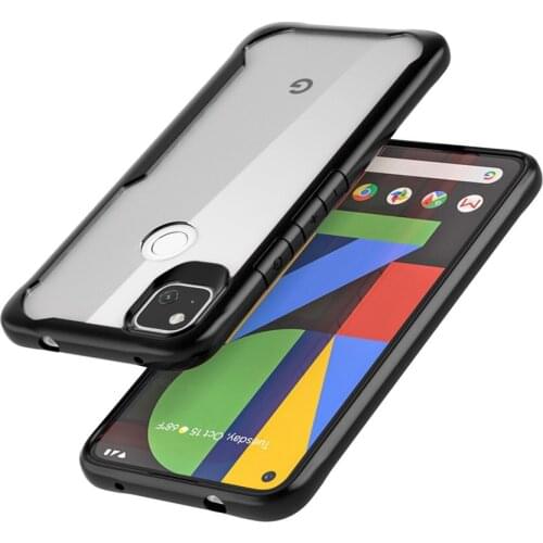 Transparent case Hard PC+Soft TPU Bumper Reinforced Corner Shockproof Protective Cover for Google pixel 4A /Pixel 4/Pixel 4 XL