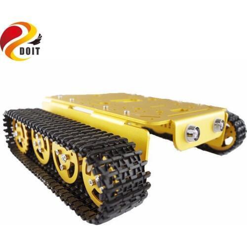 Robot Tank Car Chassis All Metal Crawler Tracked Vehicle Robotic Model with Hall Sensor DIY Toy Track Caterpillar