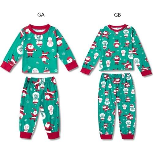 Christmas Baby Kids Pajamas Santa Claus Printing Cartoon Sleepwear Baby Girl Boys Nightwear Pajamas Clothing Set Christmas Party