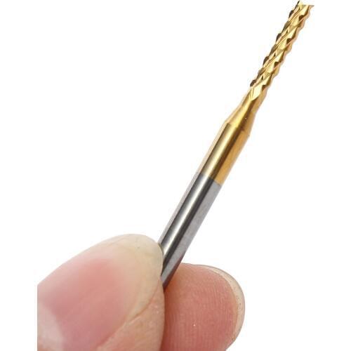 10pcs 2mm Tungsten Steel Titanium Coat Carbide End Mill Engraving Bits CNC PCB Rotary Burrs Milling Cutter Drill Bit 0.2cm Bits