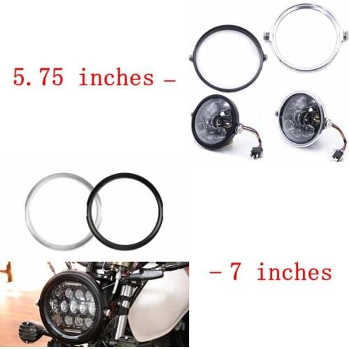 Universal Motorbike 7"/ 5.75 inch Headlight Headlamp Adapter Ring Motorcycle Mount LED Headlights Trim Bracket for lamp