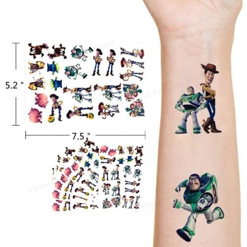 Toy Story Temporary Tattoo Stickers Buzz Lightyear Disney Anime Skin Decoration Toys Woody Cartoon Kids Christmas Birthday Gifts