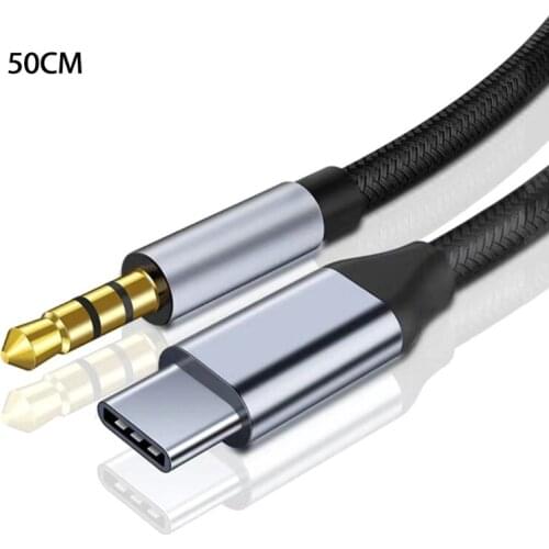 High Quality Type C to 3.5mm Headphone Stereo Cord Adapter 3.5mm Audio Aux Jack Cable 0.5M-1.5M / 1.6Ft-4.92Ft