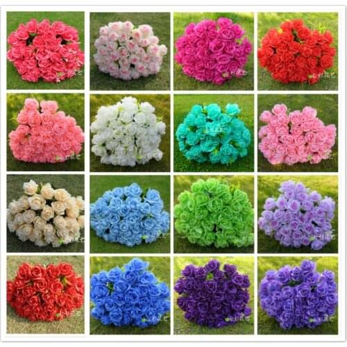 Top-rated wedding flower bouquets fullness rose road lead flowers wedding decoration centerpieces artificial flowers 12pcs/lot