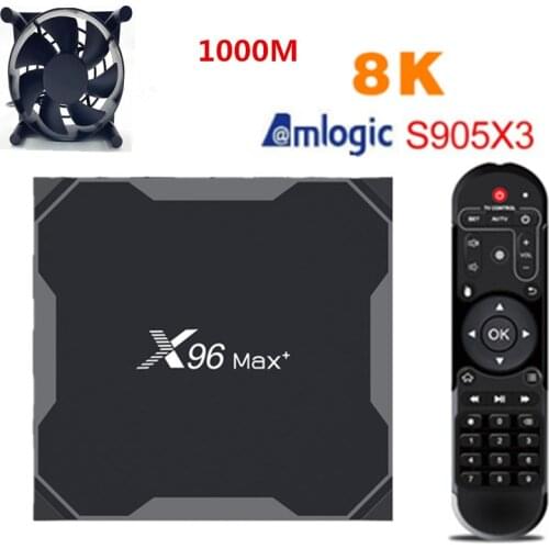 X96 max plus 4gb 64gb android 9.0 caixa de tv amlogic s905x3 quad core 2.4g 5g wifi duplo bt4.1 8k 4k conjunto caixa superior m