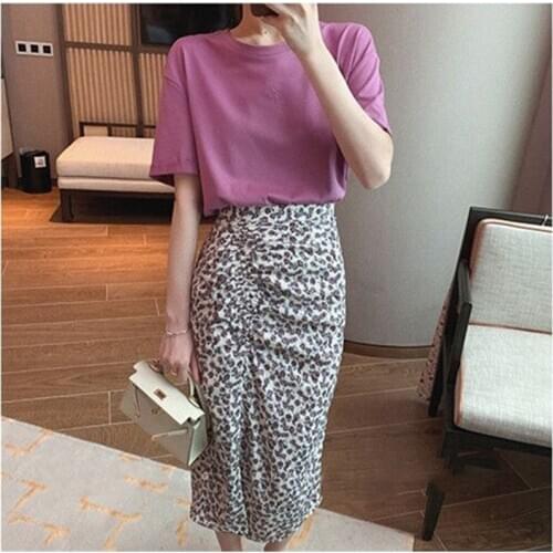 Summer Women High Waist Pleated Floral A-line Skirts Spring Female Mid-calf Casual Chiffon Long Skirt