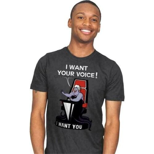 Ursula I Want Your Voice A Little Mermaid The Voice Funny Black T-Shirt S-6Xl Custom Print Tee Shirt