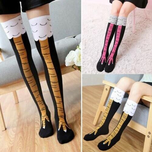 Funny 3D Chicken High Cartoon Animals Thigh Stockings Creative Womens Men