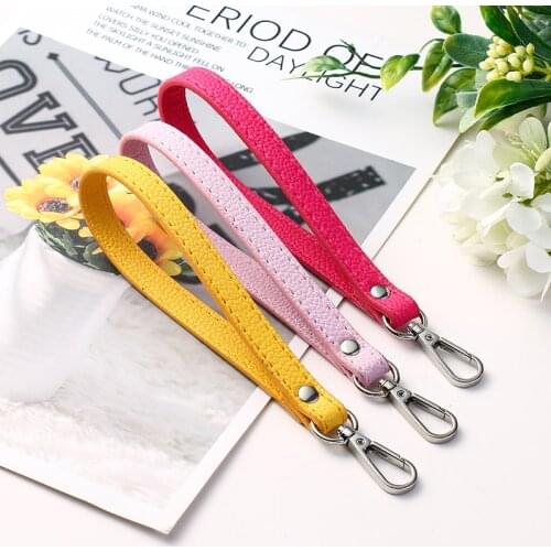 Women Simple Handle Purse Bag Belt Replacement All-Match Clutch Bag Strap Solid Color Wallet Belt Women Wrist Short Bag Strap