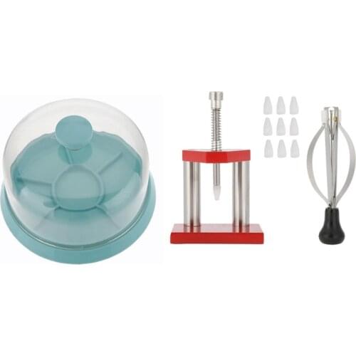 1Pcs Watch Movement Repair Tool Dust Cover & 1 Set Red Watch Tool Hand Plunger Puller Remover Hand Set with 10 Dies
