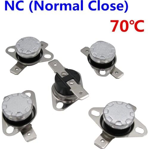 10Pcs KSD301 70 Degrees Celsius 70 C Normal Close NC Temperature Controlled Switch Thermostat 250V 10A Thermal Protector