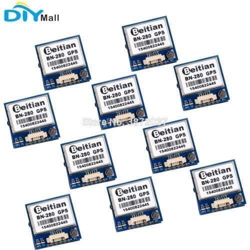10pc/lot Beitian BN-280 GPS UART TTL Glonass GNSS Dual Module with Flash GPS Passive Antenna for F3 CC3D Flight Control