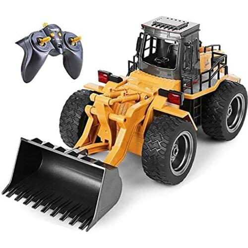 2.4Ghz 6 Channel Full Functional Front Loader RC Remote Control Construction Toy Tractor with Lights & Sounds