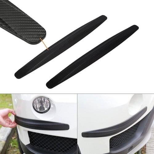 2X Carbon Fiber Pattern Front Rear Bumper Corner Protection Lip Guards Scratch