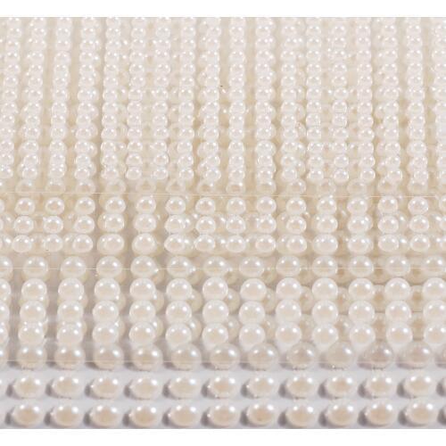 3MM 4MM 5MM 6MM Ivory white Half Round Pearls Stickers Self-Adhesive Faux Embellishment For Nail Art Scrapbooking and Crafts