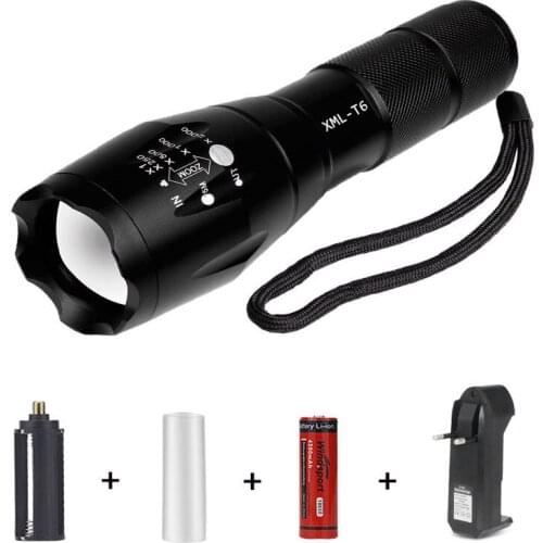 5 Modes Handheld Led Flashlights 18650 OR AAA Battery High Power Zoomable Rechargeable Camping Tactical T6 Waterproof Flashlight