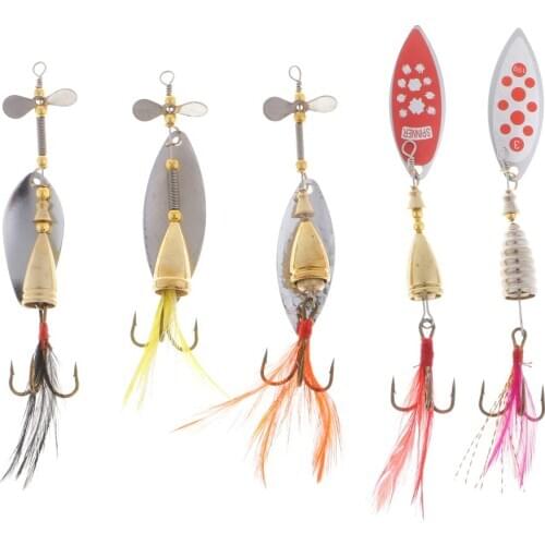 5pcs Spoon Lure Fishing Bait Spinnerbait Accessory for Bass Trout Fishing Fishing Baits for Fisherman