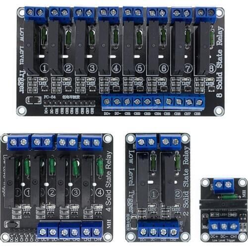 5V 1 2 4 8 Channel SSR G3MB-202P Solid State Relay Module 240V 2A Output with Resistive Fuse Diy Kit For ARDUINO