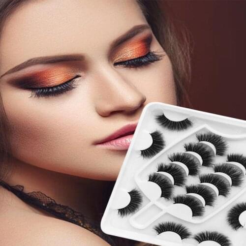 8Pairs 3D Faux Mink Lashes Fluffy Soft Wispy Volume Natural long False Eyelashes Eye Lashes Reusable Eyelashs Makeup