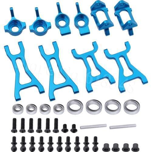 Aluminum Front Rear Steering Hub Base C Carrier & Lower Suspension Arm A959-05 Upgrade Kit For Wltoys A959 RC Car Buggy Parts