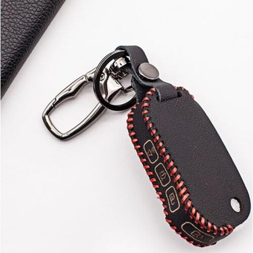 100% Leather Car Key Cover Case For Kia Sportage R Stinger Ceed CD Sorento Cerato forte 2017 2018 2019 4 Buttons Flip Key Shell