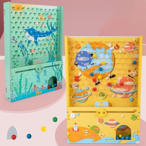 Chidlren Wooden Ball Catcher Quick Catching Bead Games Machine Hand-eye Coordination Activity Toy for Kids] Reaction Training