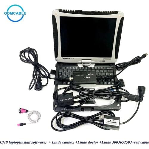 For Linde Canbox doctor with linde pathfinder software CF19 laptop full Forklift truck diagnostic tool