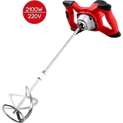 2100W Electric Cement Mixer Stirrer 6-Speed Handheld Concrete Mixer for Mortars Paint Mud Grout 800rpm US Plug / EU Plug
